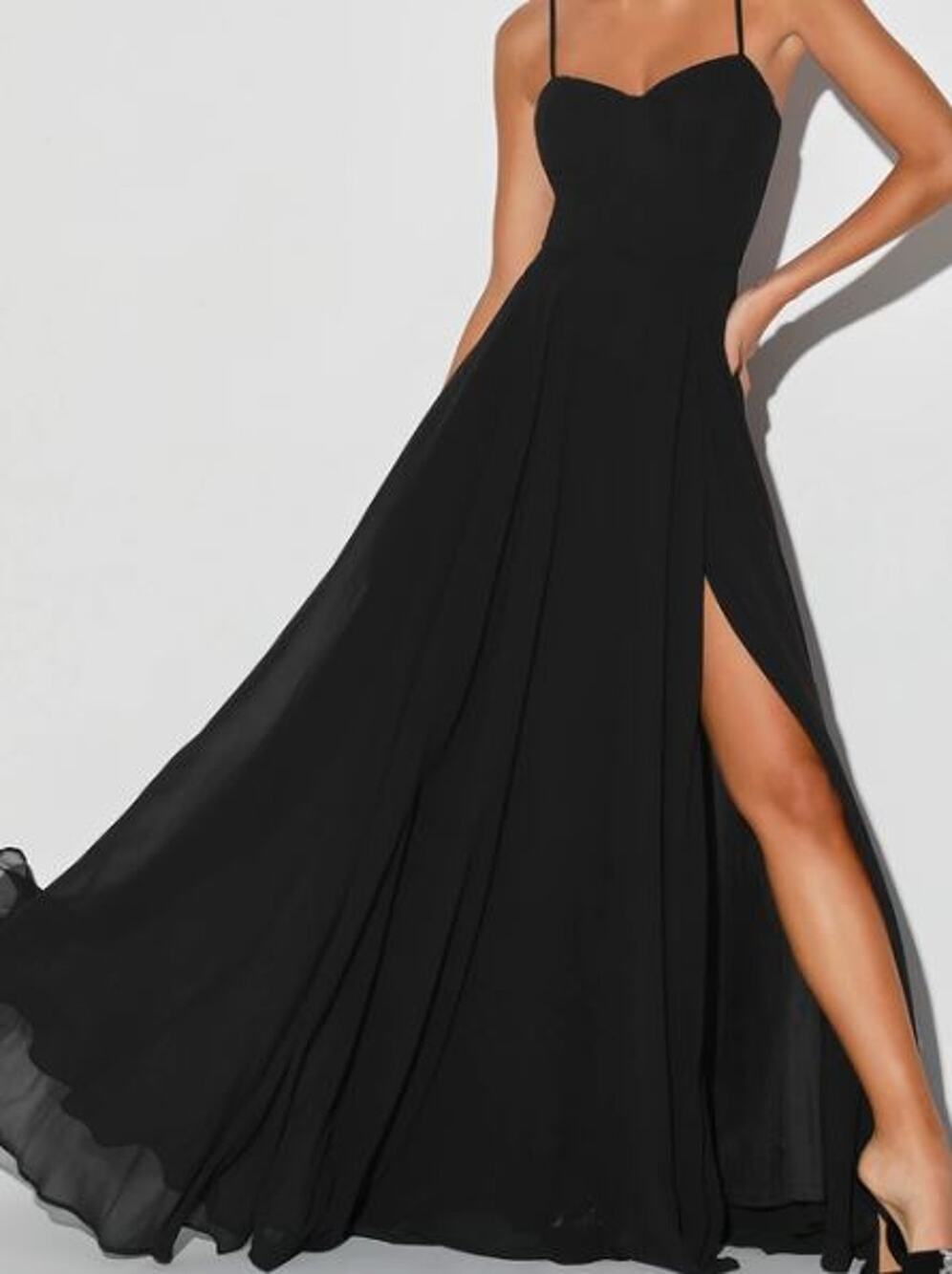 LULU'S SZ M Cause for Commotion Black Pleated Bustier Maxi Party Dress NNEW B23